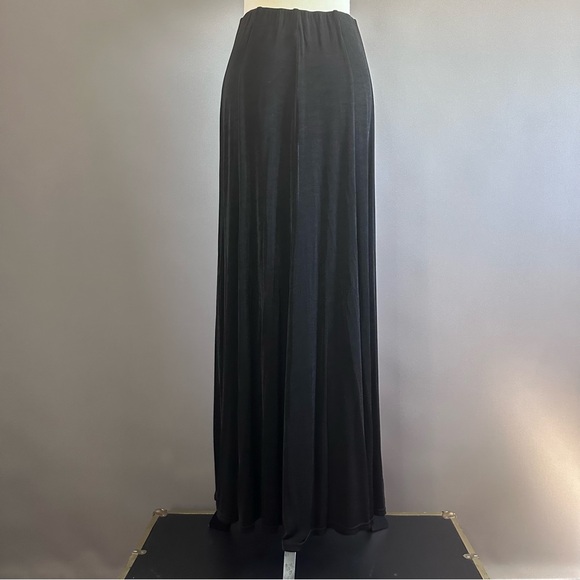 Vintage Morris Kaye and Sons Western Long Black Slinky Maxi Skirt Sz M - Picture 6 of 8